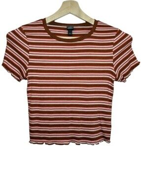 NWOT | Wild Fable Striped Lettuce Edge Crop Top